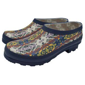 Pendleton Womens Size 7 Journey West Multicolor Garden Rain Clogs Mules Shoes